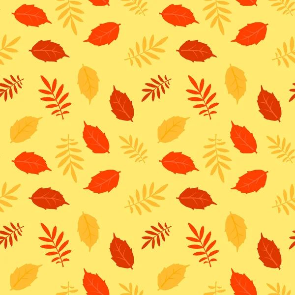 Autumn fallen leaves seamless pattern — Stock Vector