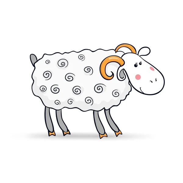 Beautiful cute sheep — Stock Vector