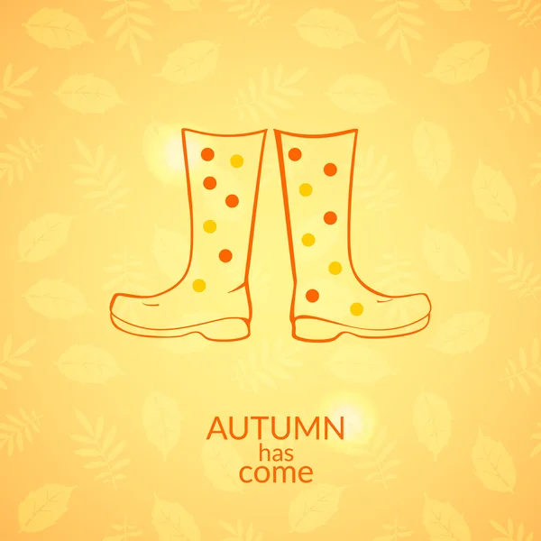 Icono de botas de goma de otoño — Archivo Imágenes Vectoriales