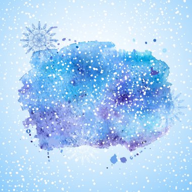 Su sıçramalarına ve kar suluboya arka plan