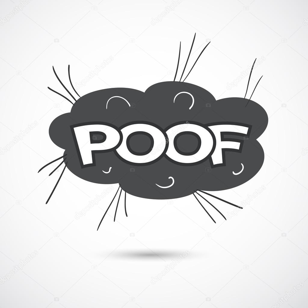Comic bubble vector isolated black and white illustration, cloud of gas, small item