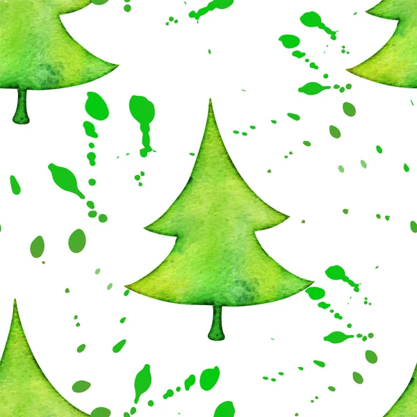 Χριστουγεννιάτικα δέντρα σε στυλ υδροχρώματος τείνοντας — Διανυσματικό Αρχείο