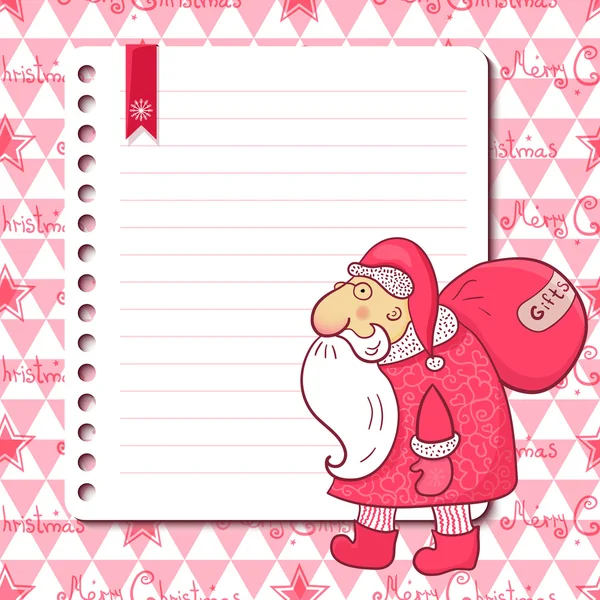 Tarjeta de Navidad con Santa Claus y lugar para el texto — Vector de stock