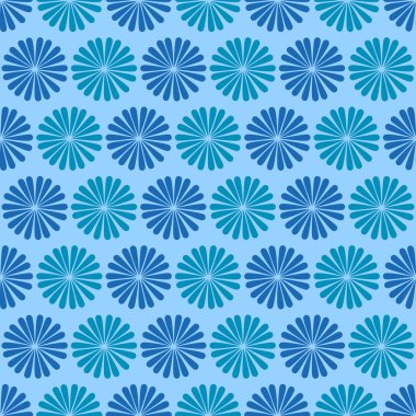 Mavi Çiçekler Kusursuz Desen