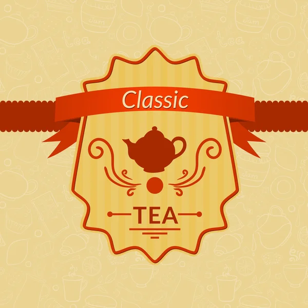 Retro vector tea label — Stock Vector