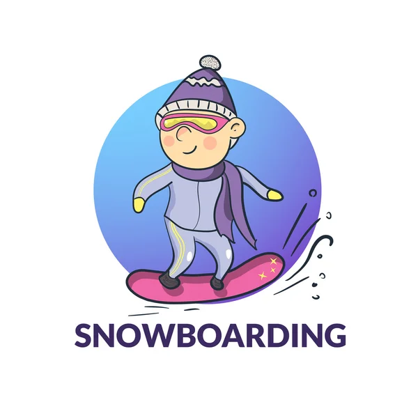 Vector cartoon snowboarder — Stock Vector