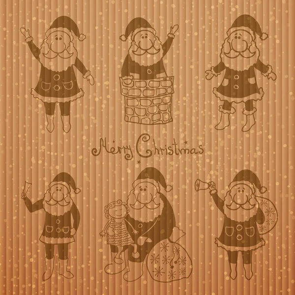 Doodle santa claus ensemble — Image vectorielle