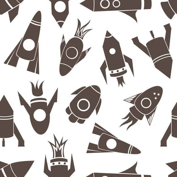 Cartoon rockets seamless pattern — Stock Vector