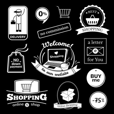 Online alışveriş işaretleri seti