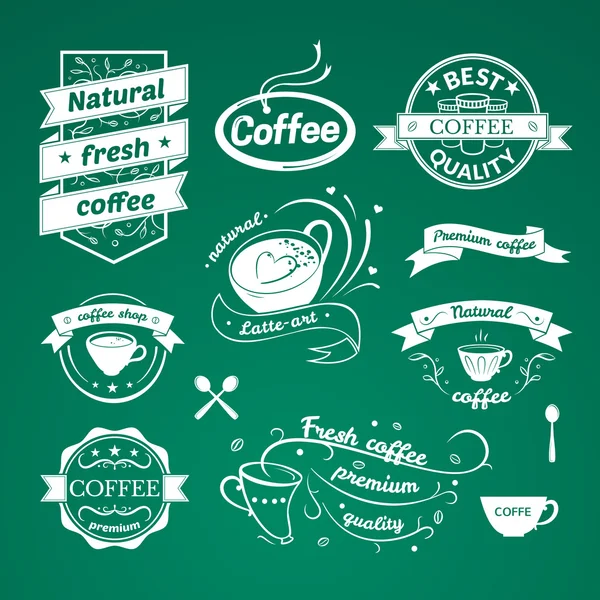 Kaffe tecken set — Stock vektor