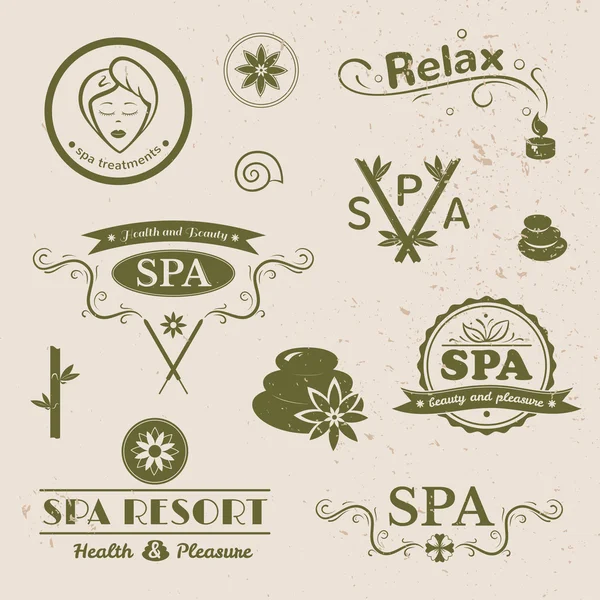 Зеленые логотипы SPA — стоковый вектор