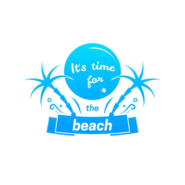 Il est temps pour le logo de la plage — Image vectorielle