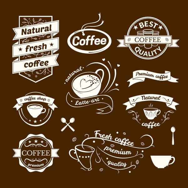 Zestaw kawa znaki — Wektor stockowy