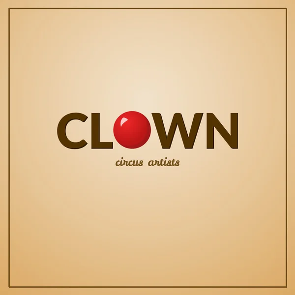 Bruin en rood clown logo — Stockvector