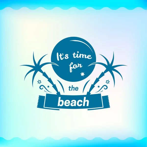 海とビーチのロゴ — ストックベクタ