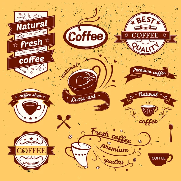 Conjunto de señales de café — Archivo Imágenes Vectoriales