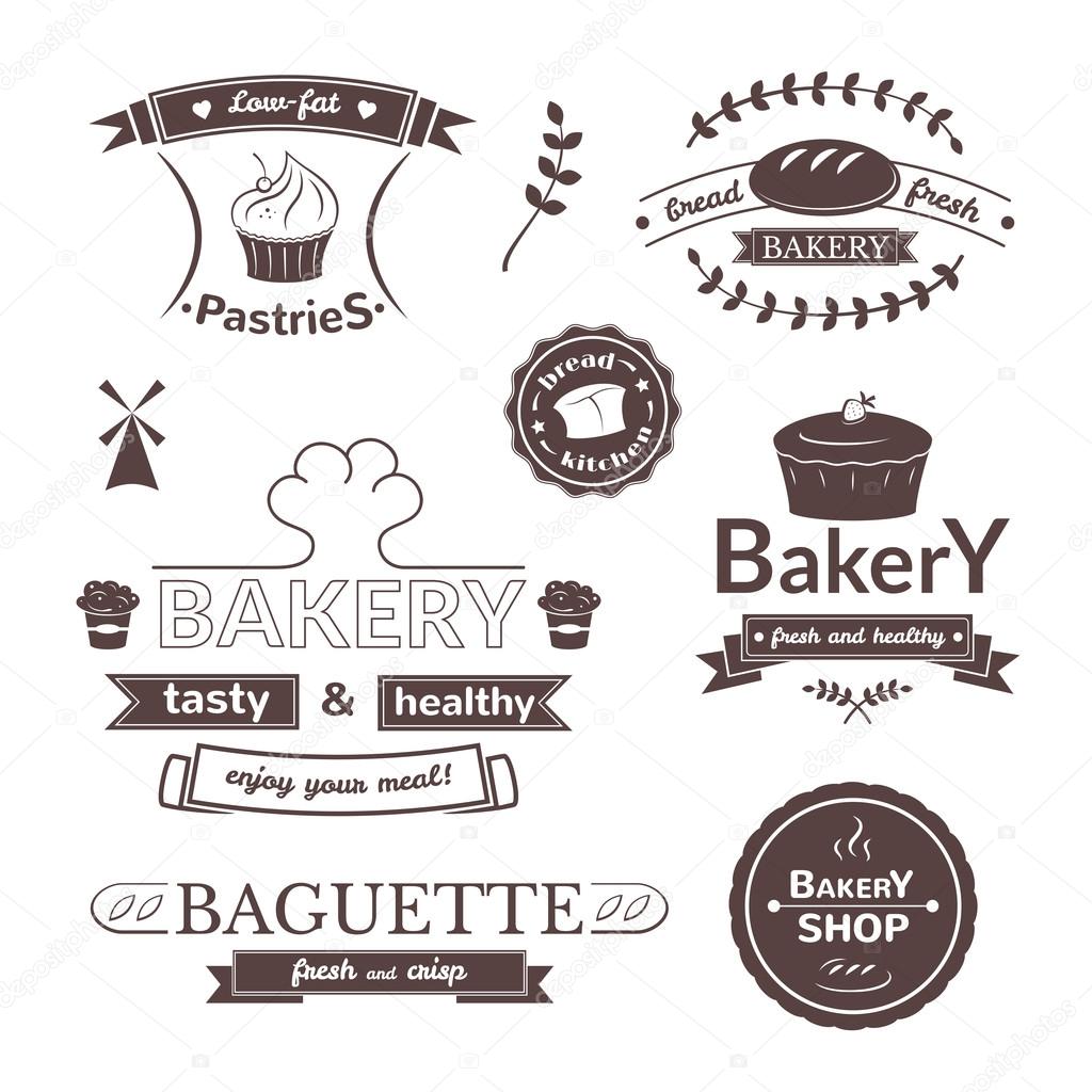 Bakery signs set