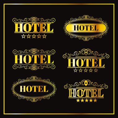 Hotel vintage altın etiketleri