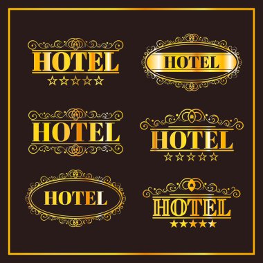 Hotel vintage altın etiketleri