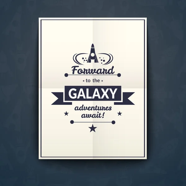 Forward to the Galaxy poster — Stock Vector