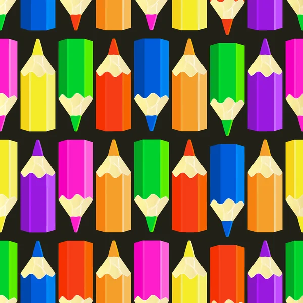 Patrón con lápices de colores — Vector de stock