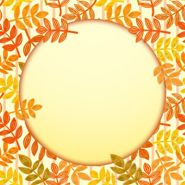 Autumn leaves and round frame
