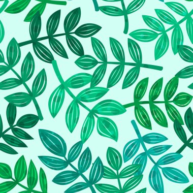 Leaves of tropical plants seamless pattern