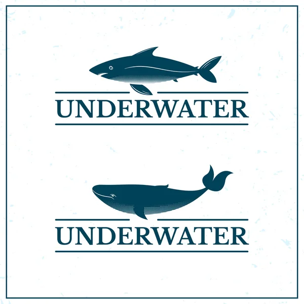 Logotipo subaquático do oceanário —  Vetores de Stock