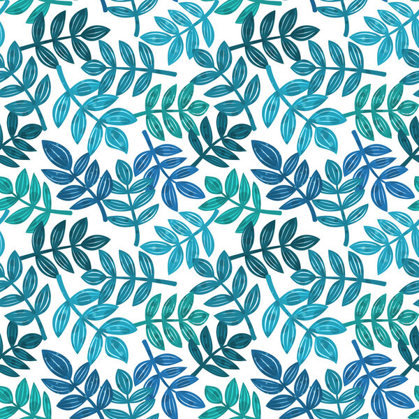 Leaves of tropical plants seamless pattern