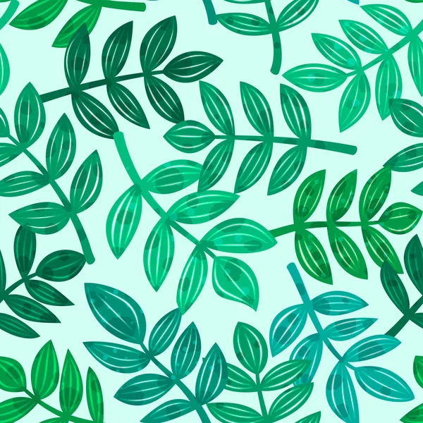 Leaves of tropical plants seamless pattern — Stock vektor