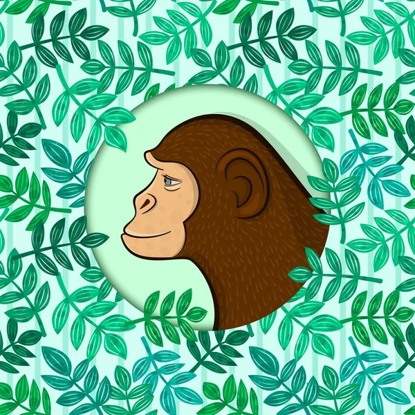 Colorful monkey in circle frame Stock Ilustrace