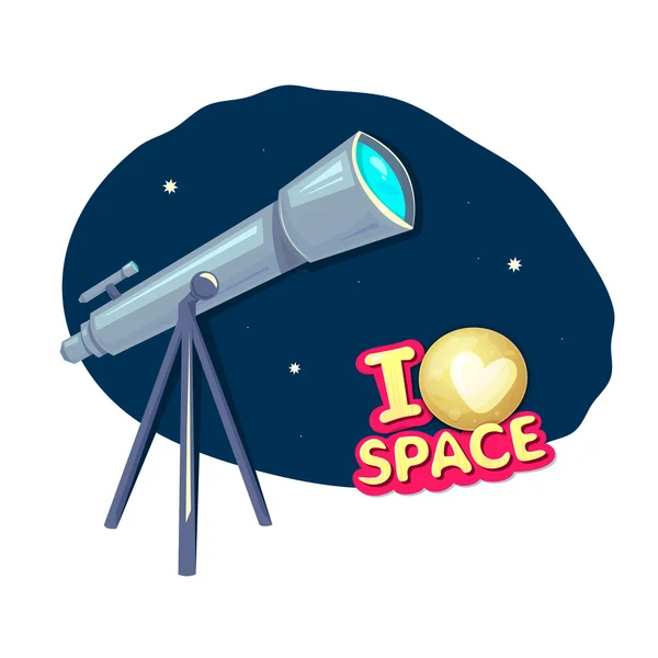 I love space illustration — Stock Vector