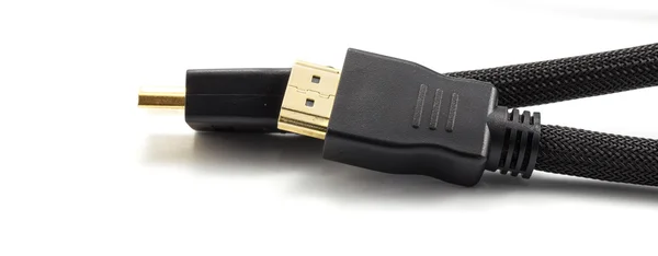 Fermer Câble HDMI isolé sur fond blanc — Photo