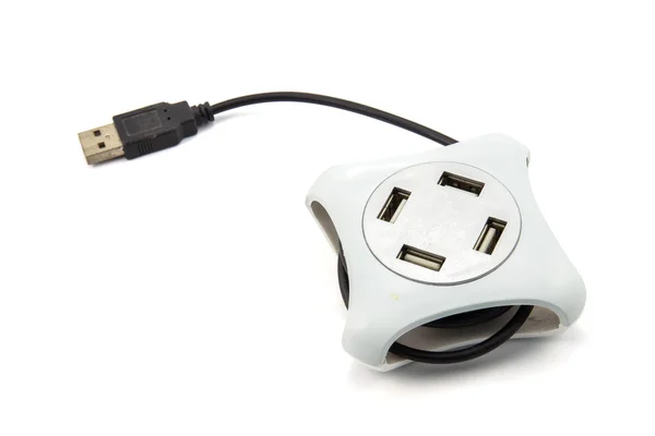USB-hubb på vit bakgrund. — Stockfoto
