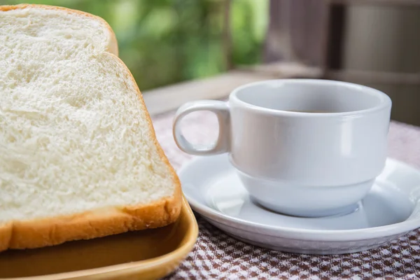 Xícara Pão Café Mesa — Fotografia de Stock