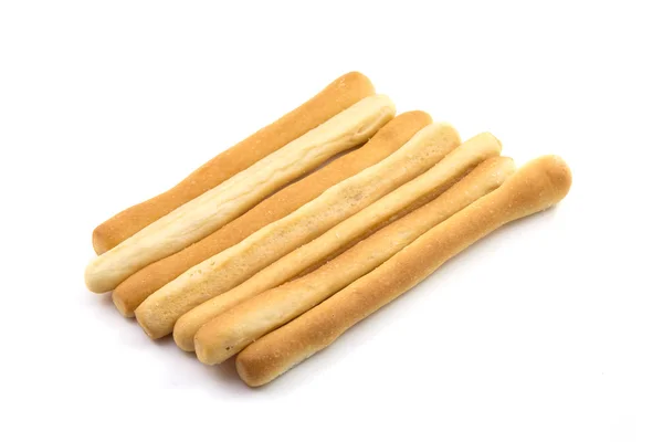 Brot Sticks Auf Weißem Hintergrund — Stockfoto