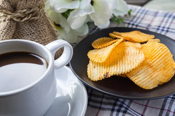 Patatas Acanaladas Snack Café — Foto de Stock