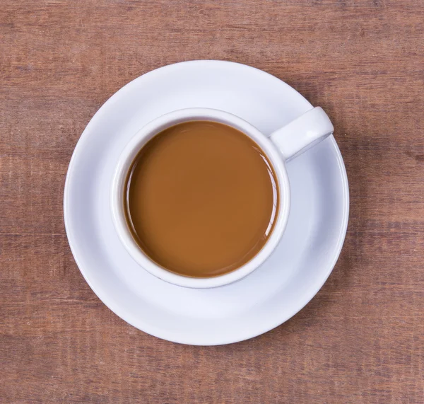 Una Taza Café Sobre Una Mesa Madera — Foto de Stock