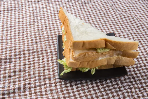 Sandwich Jamón Lechuga — Foto de Stock