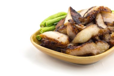 Kömür haşlanmış domuz eti boyun, ızgara domuz eti (Tay gıda tarzı)