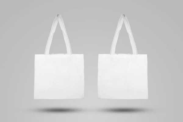 Моделируйте Сумку Белого Творога Покупок Смастерите Сумку Текстиля Многоразовым Использованием — стоковое фото