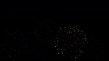 Pek çok renkli havai fişek, siyah arka planla muhteşem bir şekilde yılbaşını, bayramını ve festivalini gece kutluyor..