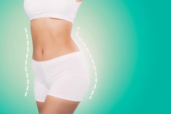 Beautiful Sexy Body Woman Lines Curve Weight Loss Skin Waist — Stock Photo, Image