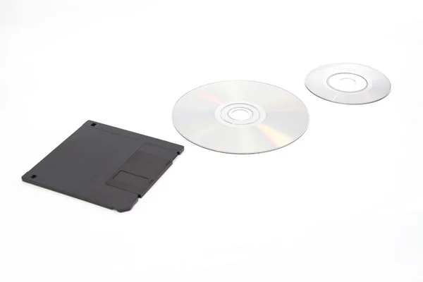 Black-diskette en de cd, dvd — Stockfoto