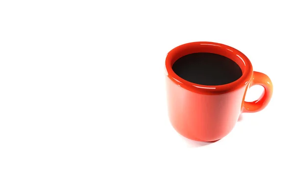 Illustration Rendering Black Coffee Red Coffee Cup — Stock Photo, Image