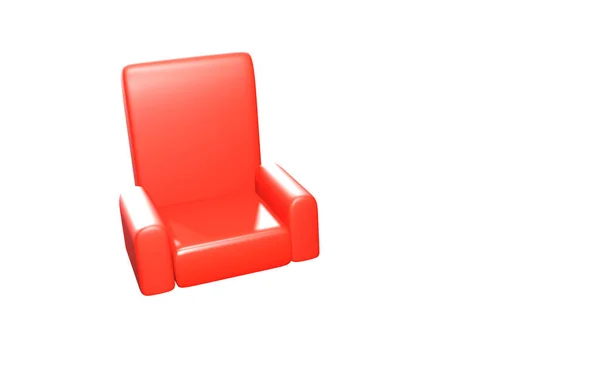 Czerwony Wysoki Plecy Sofa Białym Tle Ilustracja — Zdjęcie stockowe