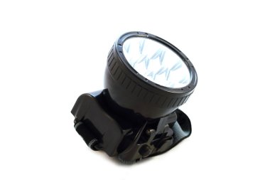 beyaz zemin üzerine el feneri