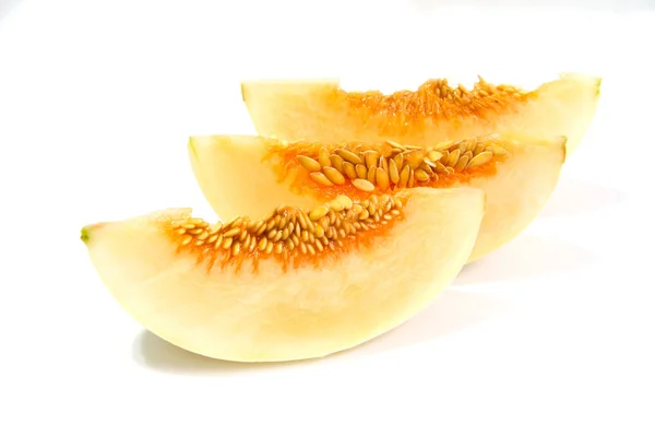 Melone di melone su sfondo bianco — Foto Stock