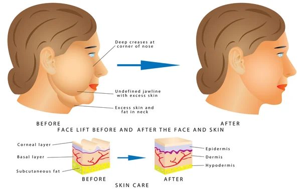 Changement de visage vieillissant — Image vectorielle