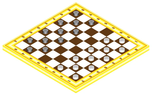 Tablero de ajedrez con damas — Vector de stock